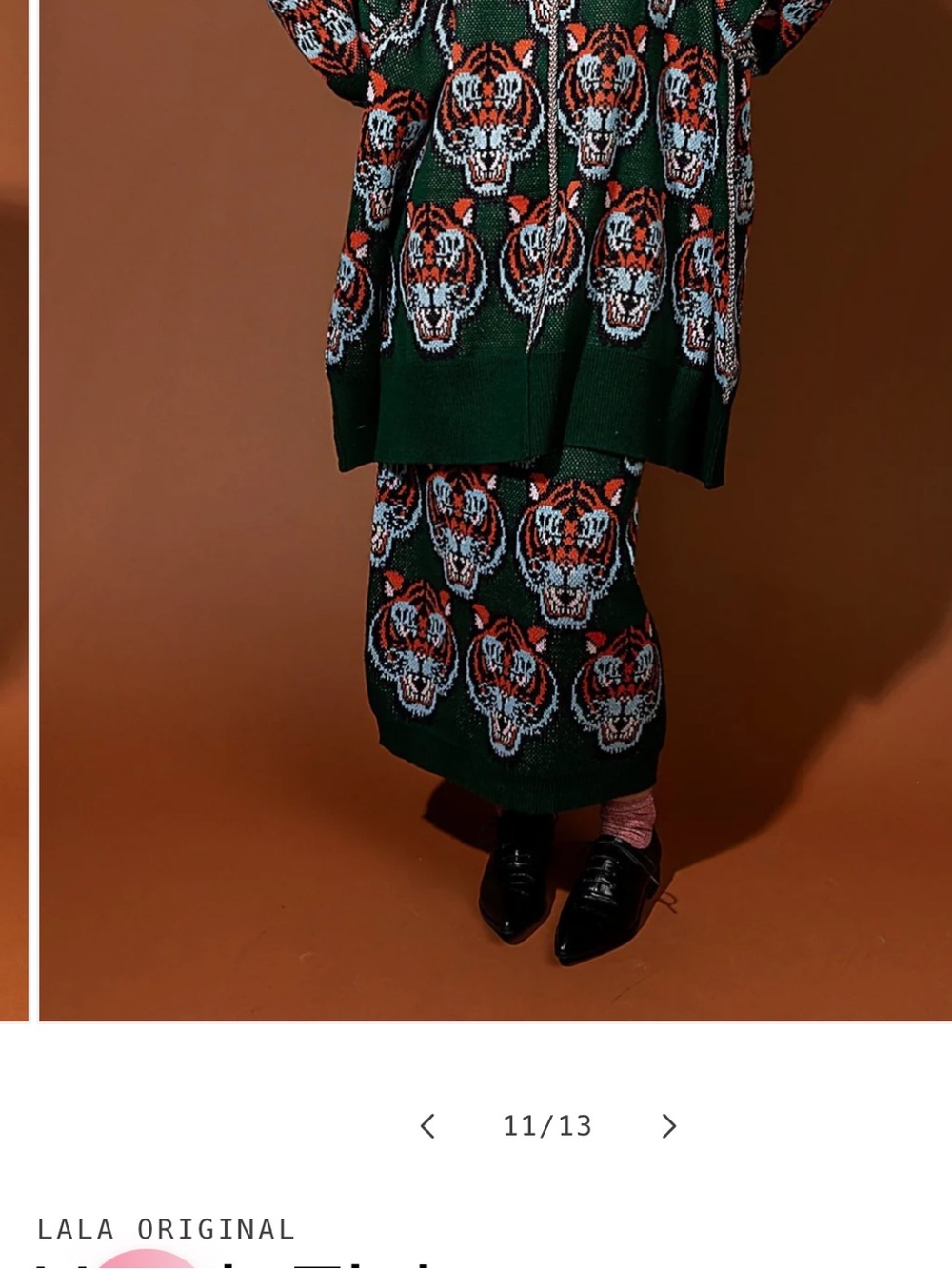 Dressed in LALA Wild Thing Dark Green Tiger Maxi Skirt